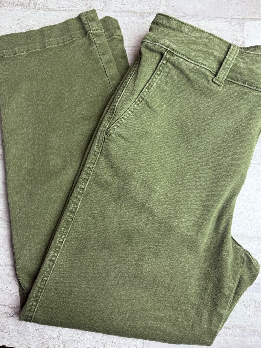 Talbots Straight Ankle Jeans Womens 6 Green Slash Pockets EUC 😍